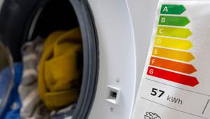 Energielabel an einer Waschmaschine