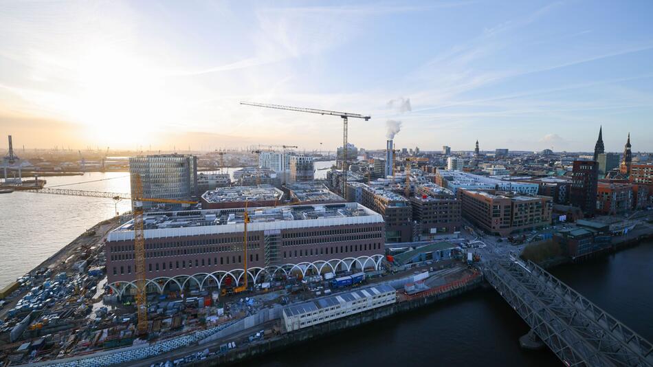 Baustelle des Einkaufszentrums Westfield Hamburg-Überseequartier