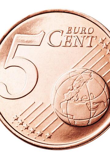 Die Vorderseite der 5-Cent-Münze
