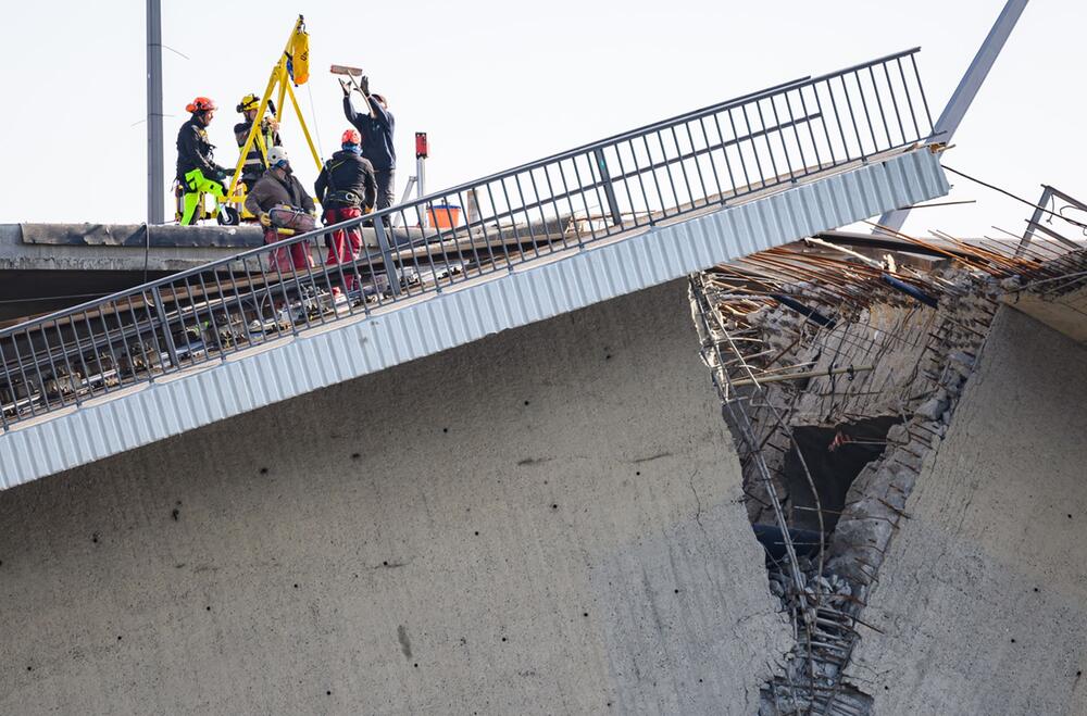 Abbrucharbeiten an der Carolabrücke