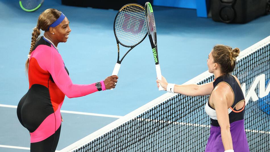 Serena Williams und Simona Halep nach ihrem Viertelfinalduell bei den Australian Open