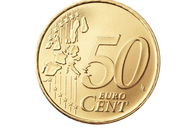 Die Vorderseite der 50-Cent-Münze