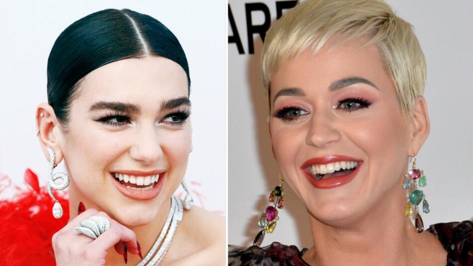 Erfolgreiche Freundinnen: Dua Lipa (l.) baut auf die Unterstützung von Katy Perry.