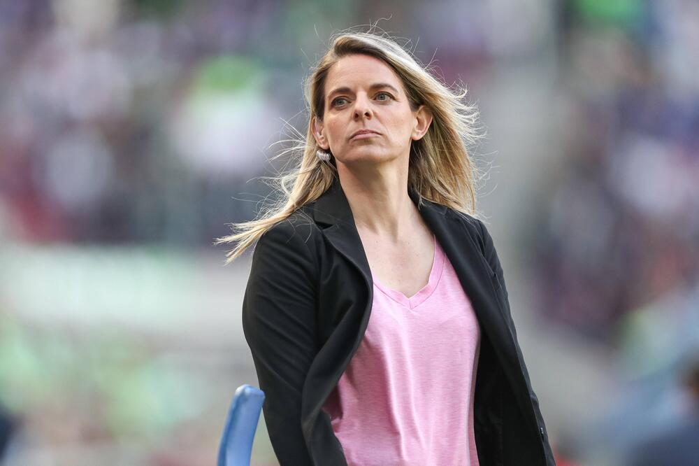 Nia Künzer verfolgt das DFB-Pokalfinale 2023 in Köln