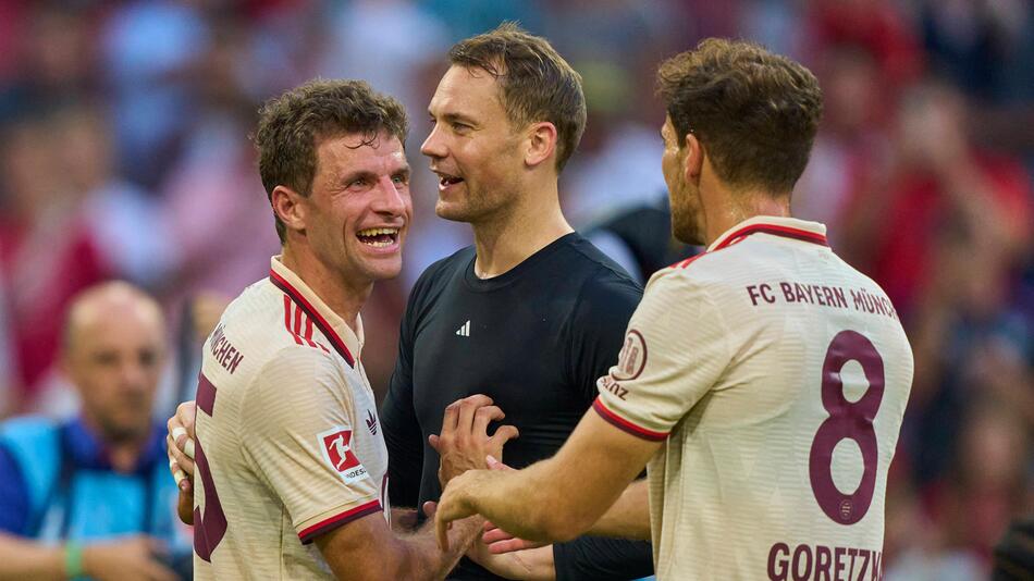 Thomas Müller, Manuel Neuer und Leon Goretzka