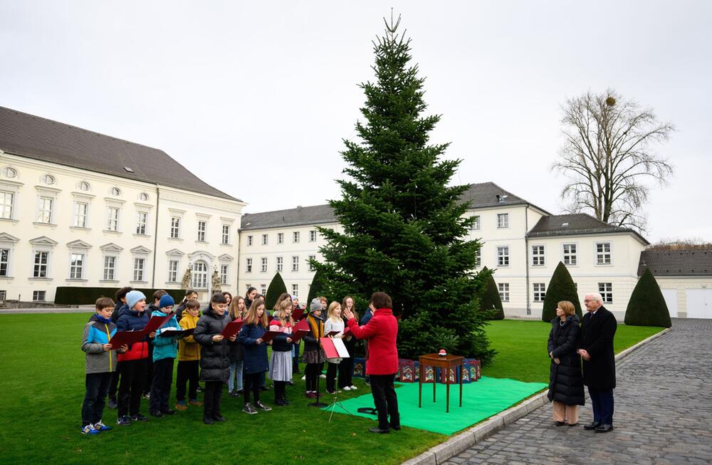 Weihnachtsbaum vor dem Schloss Bellevue