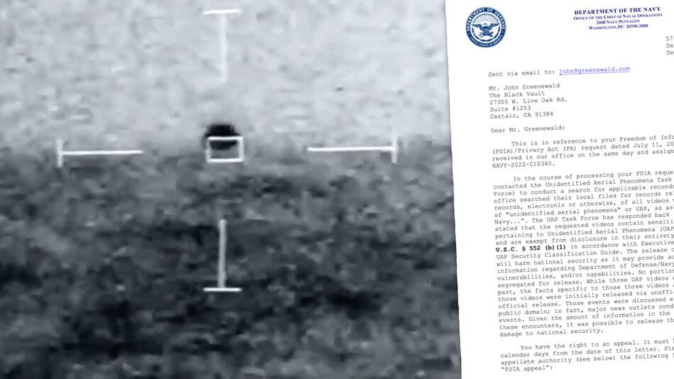 UFO-Sichtungen: US-Navy lehnt weitere Veröffentlichungen ab