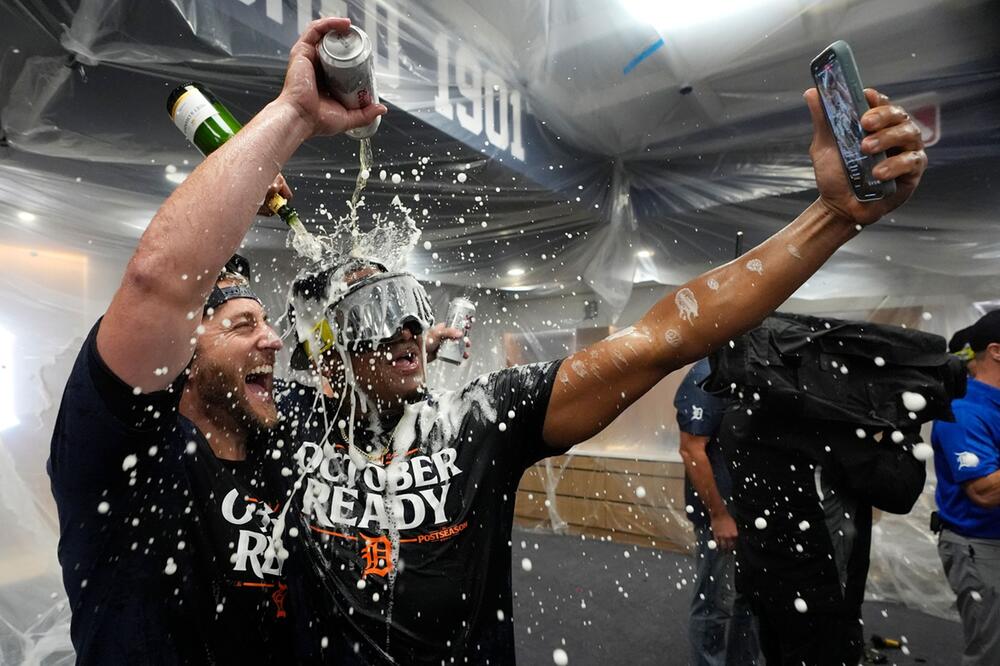 Die Detroit Tigers feiern ihren Erfolg über die Chicago White Sox