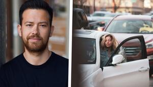 Oliver Mackprang, CEO von Miles (links), eine Frau steigt in ein weißes Auto (rechts)