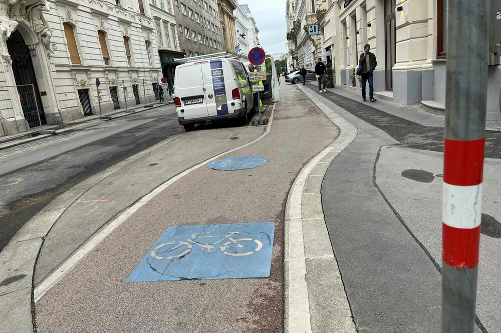 Die schlechte alte Zeit: So können ältere Radwege in Wien aussehen. Ein Beispiel aus der unteren ...