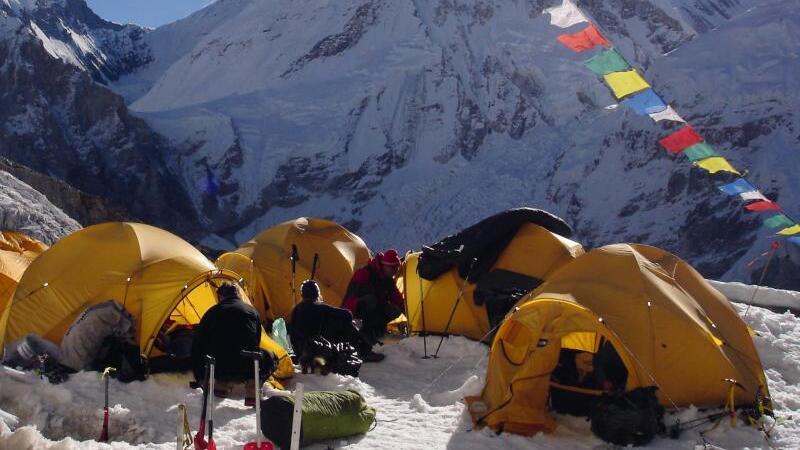 Zelte auf dem Mount Everest