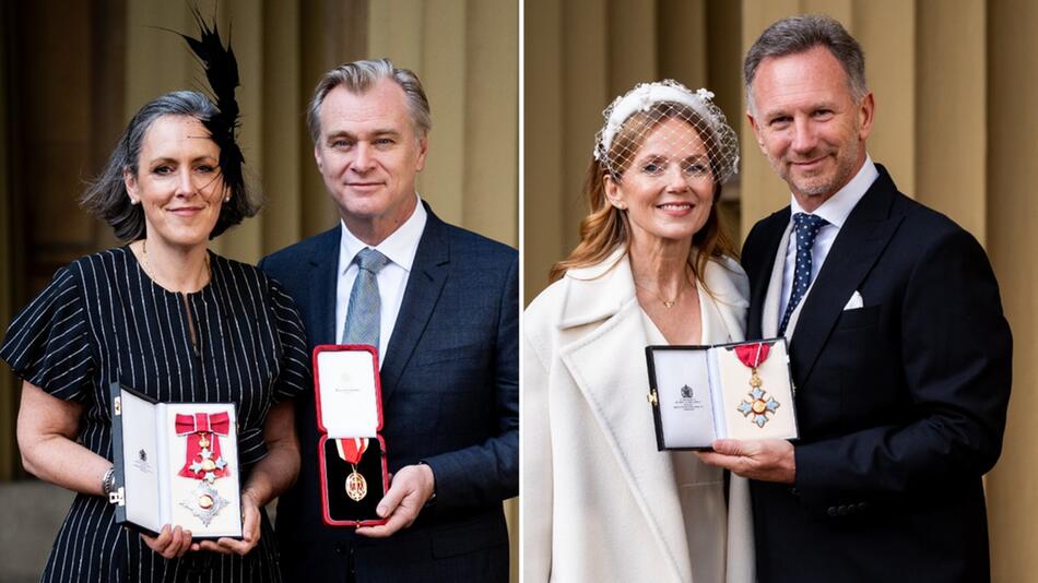 Links: Regisseur Christopher Nolan mit seiner Ehefrau, Filmproduzentin Emma Thomas. Und rechts ...