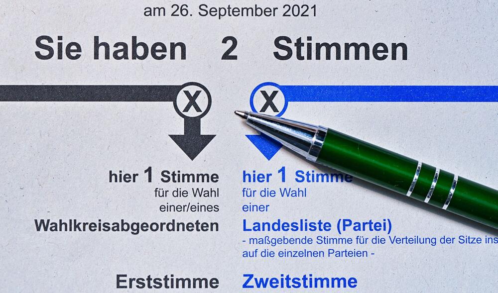 Stimmzettel zur Bundestagswahl 2021