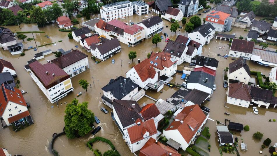 Hochwasser im bayerischen Babenhausen