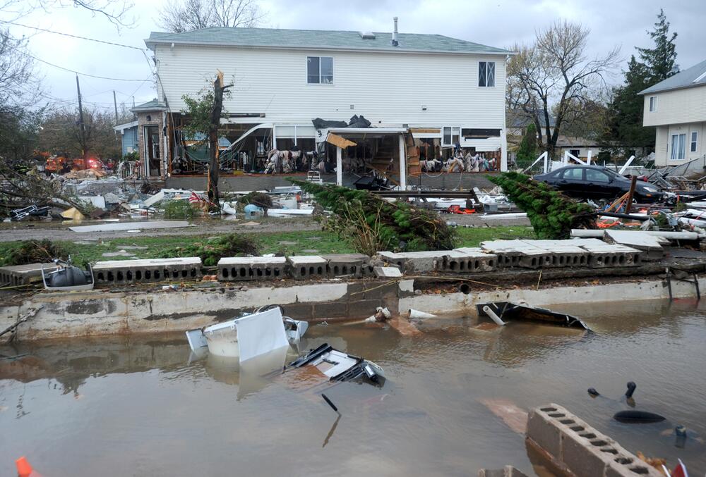 Die Auswirkungen von Hurrikan Sandy im New Yorker Stadtteil Staten Island