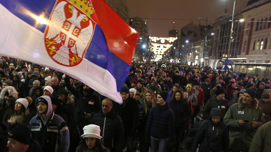 Demonstration in Serbien