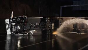 Elektro-Lkw brennt - stundenlange Sperrung der A46