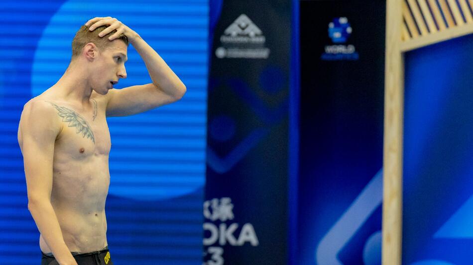 Florian Wellbrock während der Schwimm-WM 2023 in Fukuoka