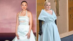 Die "Bridgerton"-Stars Yerin Ha und Nicola Coughlan greifen immer wieder zum Farbton Regency Blue.