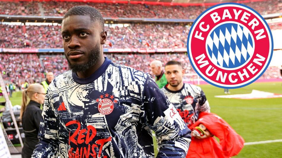 Bayern Münchens Verteidiger Dayot Upamecano verlässt den Rasen der Allianz Arena