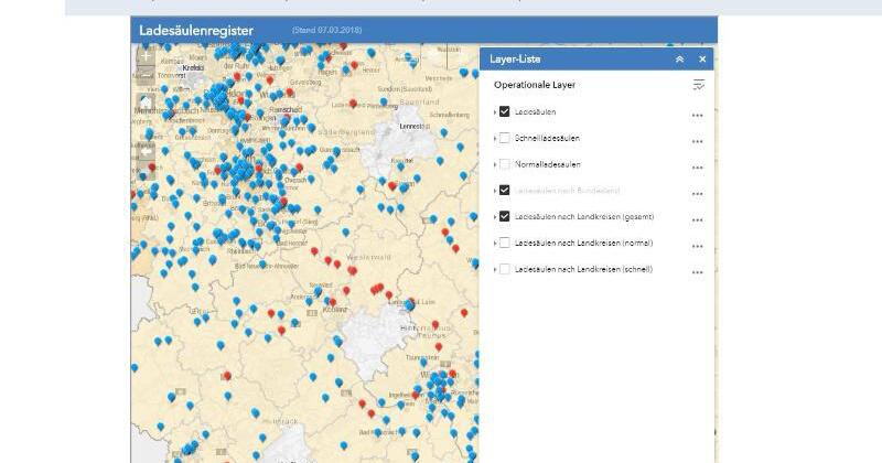 Web-Karte zeigt Ladesäulen für Elektroautos | GMX