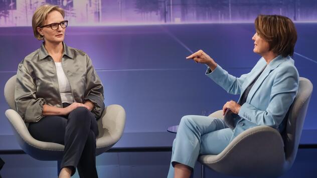 Franziska Brantner (B'90/Grüne, Parteivorsitzende) im Gespräch mit Sandra Maischberger.