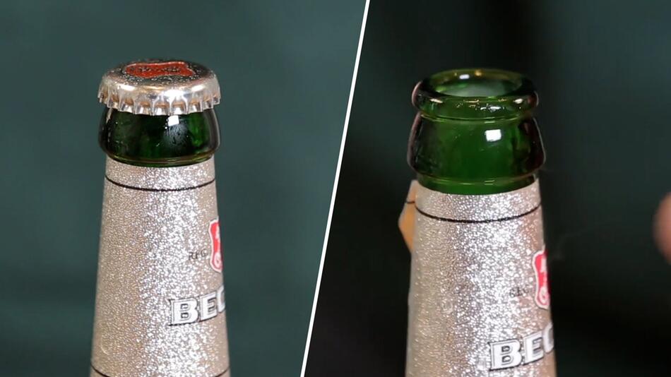 Mit einem einfachen Trick: Bierflasche ohne Öffner aufmachen