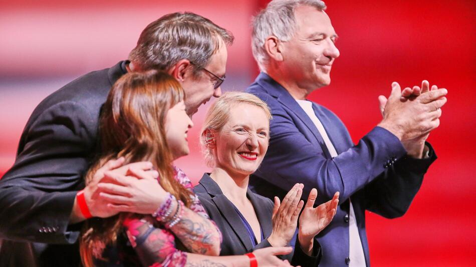 Heidi Reichinnek, Sören Pellmannn, Ines Schwerdtner, Jan van Aken (von links)
