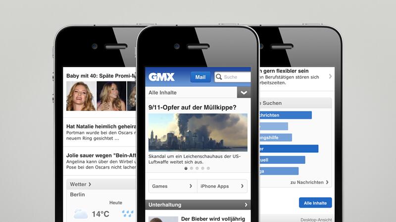 Mobile Homepage GMX