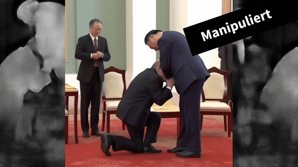 Manipuliertes Bild - in diesem Fall traf es Wladimir Putin und Xi Jinping.