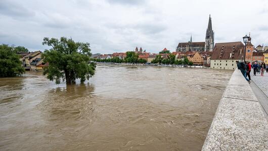 Hochwasser in Bayern - Regensburg