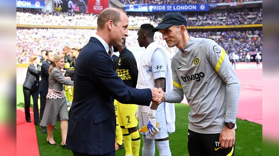 Prinz William (r.) und Thomas Tuchel beim FA-Cup-Finale im Sommer 2022 in London.