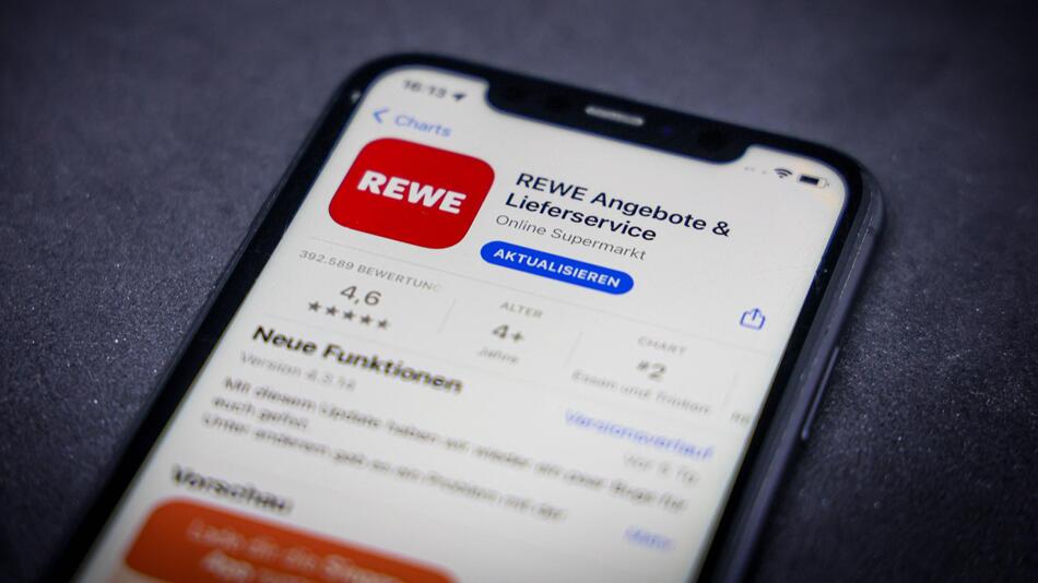 Rewe-App im App Store auf einem iPhone