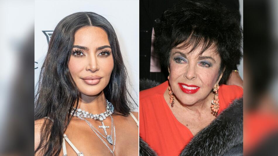 Kim Kardashian (l.) würdigt Elizabeth Taylor.