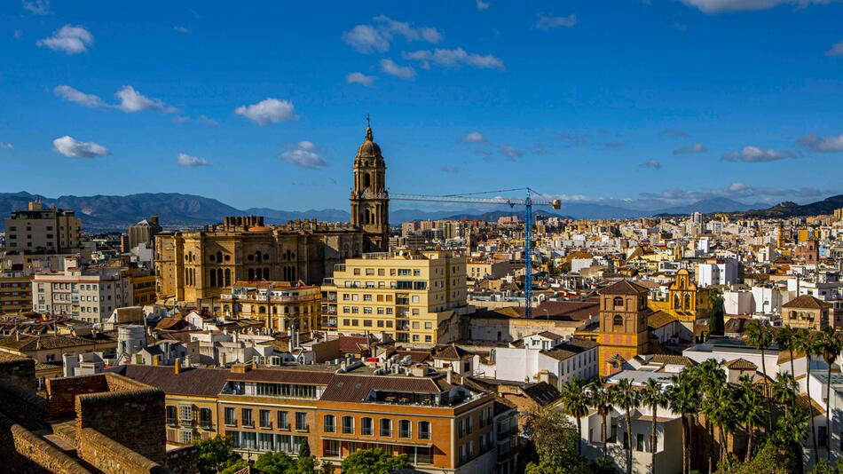 Blick über Málaga, die zweitgrößte Stadt in Andalusien und die sechstgrößte Stadt Spaniens
