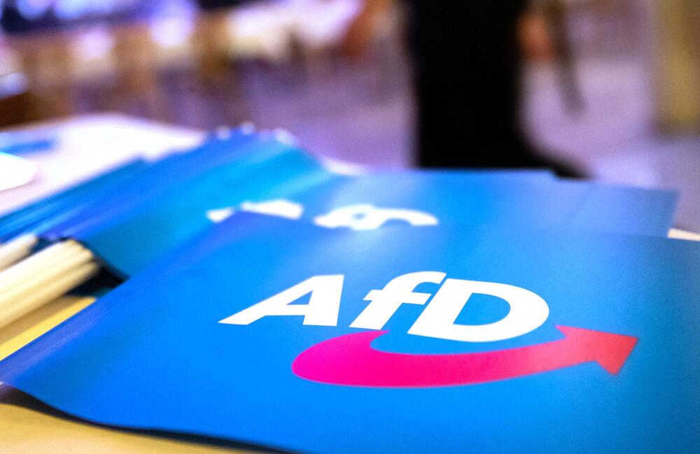 Fahne mit AfD-Logo