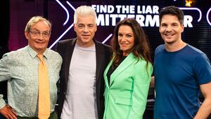 Auftaktsendung der neuen Rateshow "Find The Liar, Mittermeier" mit (v.l.) Wigald Boning ...