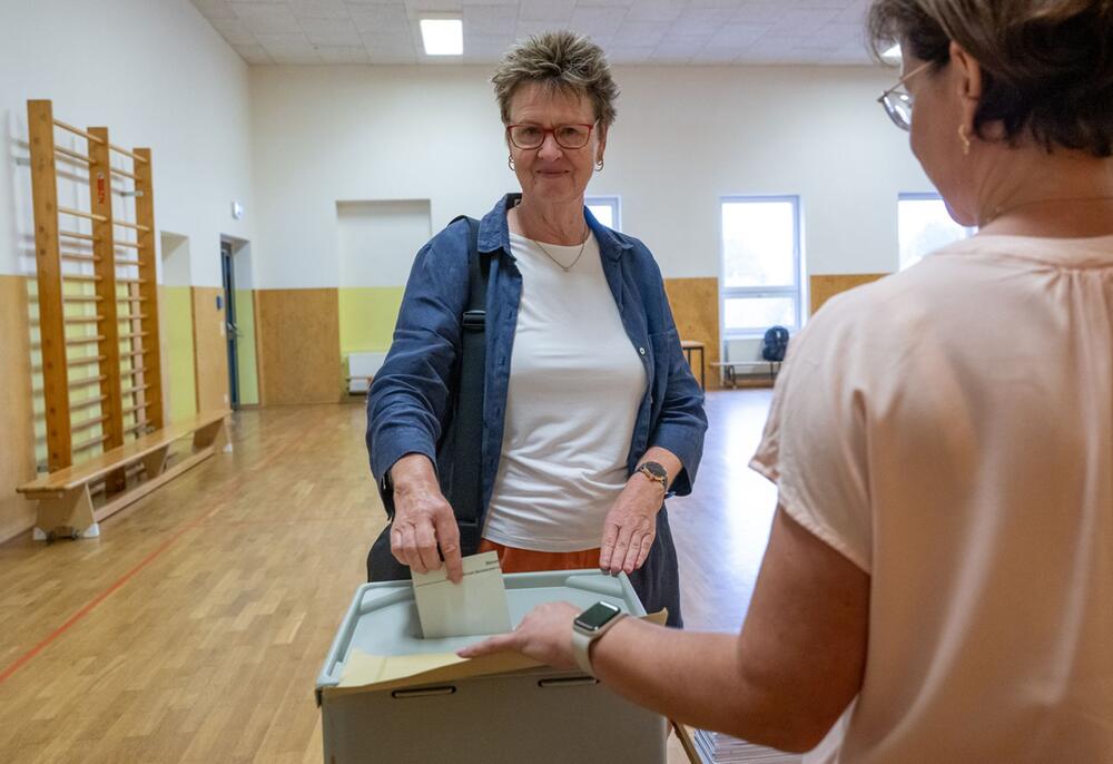 Landtagswahl Sachsen – Stimmabgabe Sabine Zimmermann