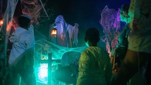 Besucher einer Halloween-Party auf Mallorca