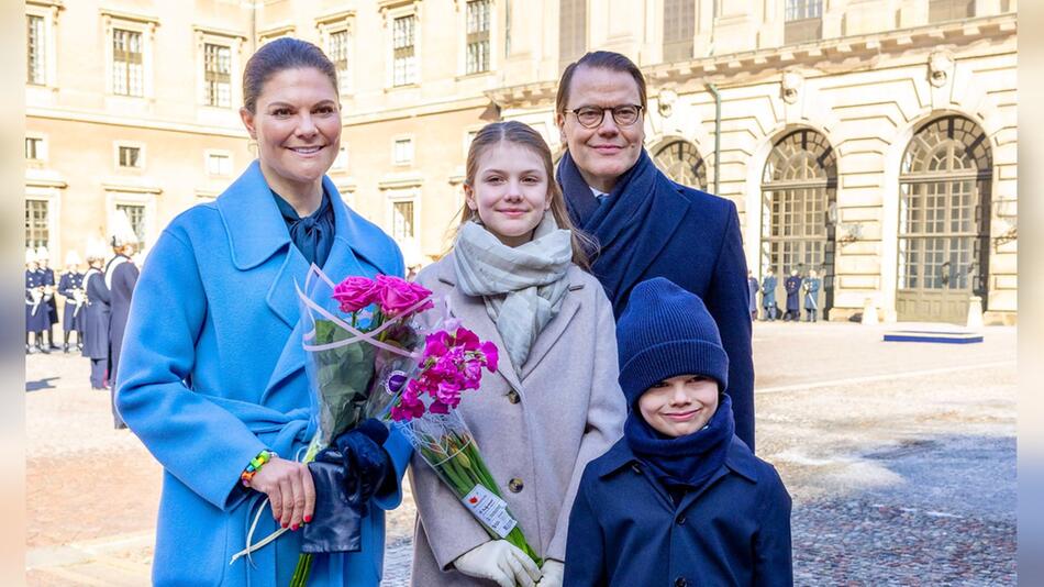 Victoria von Schweden mit Ehemann Daniel von Schweden und den Kindern Oscar und Estelle.