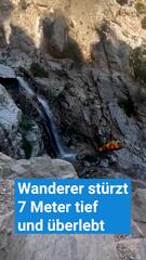 Wanderer stürzt sieben Meter tief und überlebt