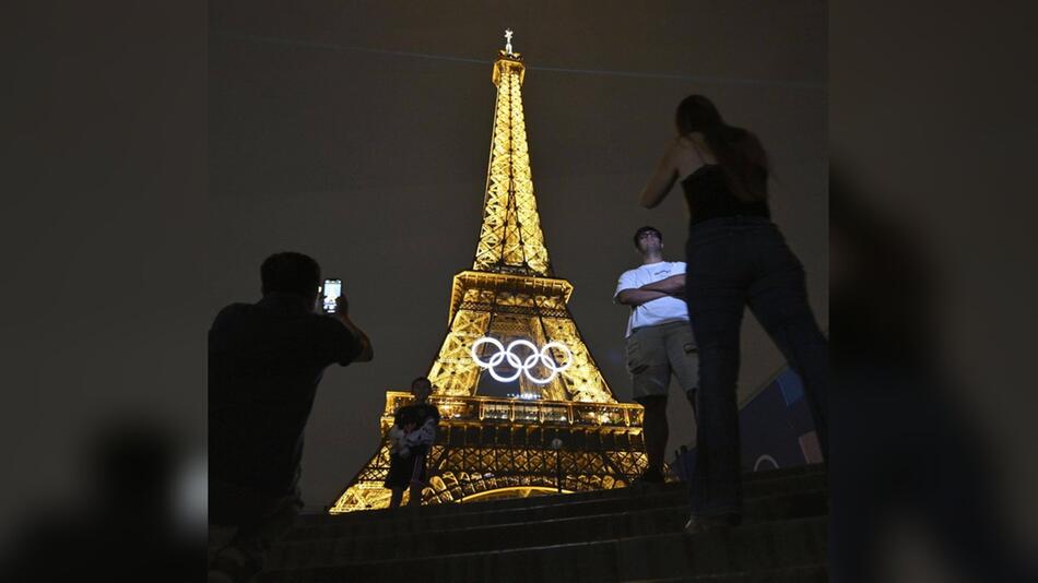 Das Pariser Wahrzeichen, der Eiffelturm, war einer der Hauptdarsteller der olympischen ...