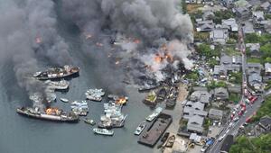 Großbrand in einer Abwrackwerft in Japan