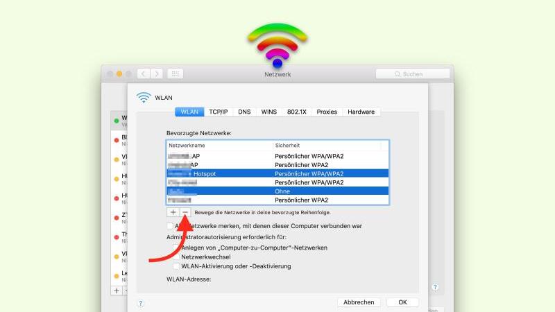 Liste mit WLAN-Verbindungen