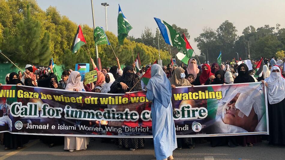 Hunderte demonstrieren in Pakistans Hauptstadt für Palästinenser