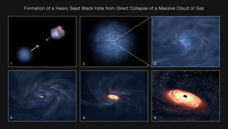 Bildung eines schweren Schwarzen Lochs aus dem direkten Zusammenbruch einer massiven Gaswolke