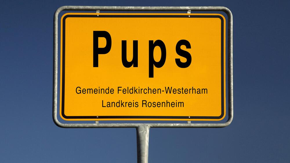Ortsschild Pups Bayern Rosenheim
