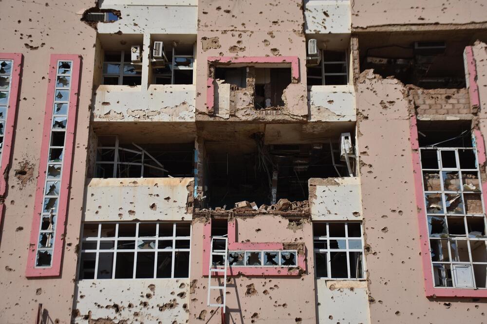 EIn beschossenes Krankenhaus