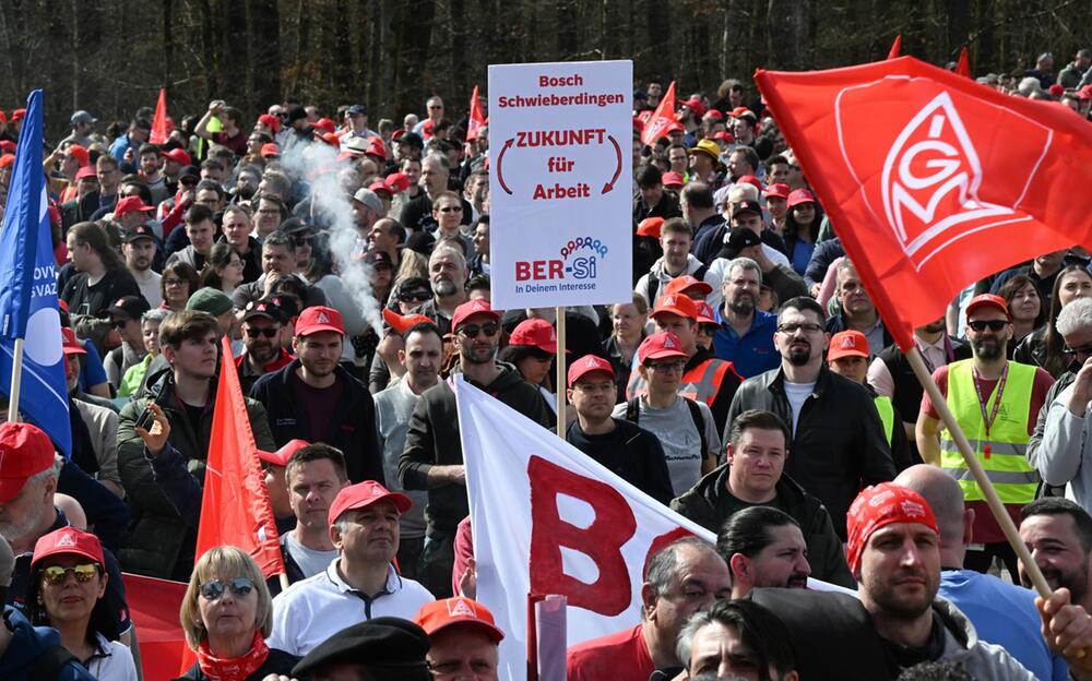 Kundgebung bei Bosch in Gerlingen