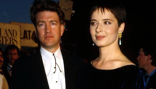 David Lynch und Isabella Rossellini waren von 1986 bis 1991 ein Paar. Hier sind sie 1987 bei den ...